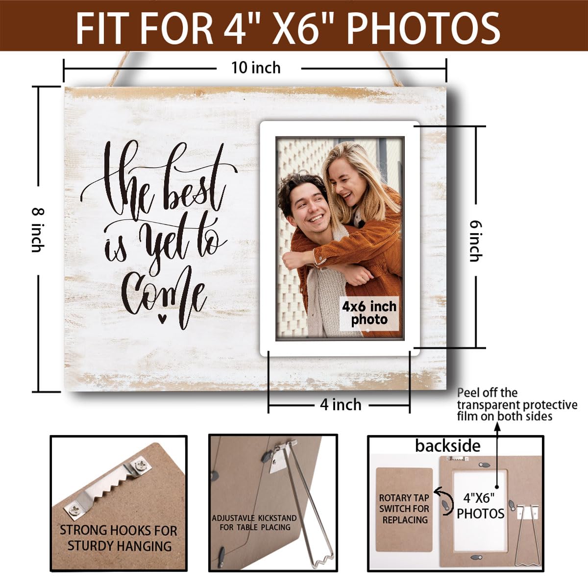 SZ-PengXin Engagement Gifts for Couples Gifts for Newly Engaged Couples Engagement Gift for Women Happy Engagement Party Gift Personalized Picture Frame The Best Is Yet To Come Engaged Photo Frame