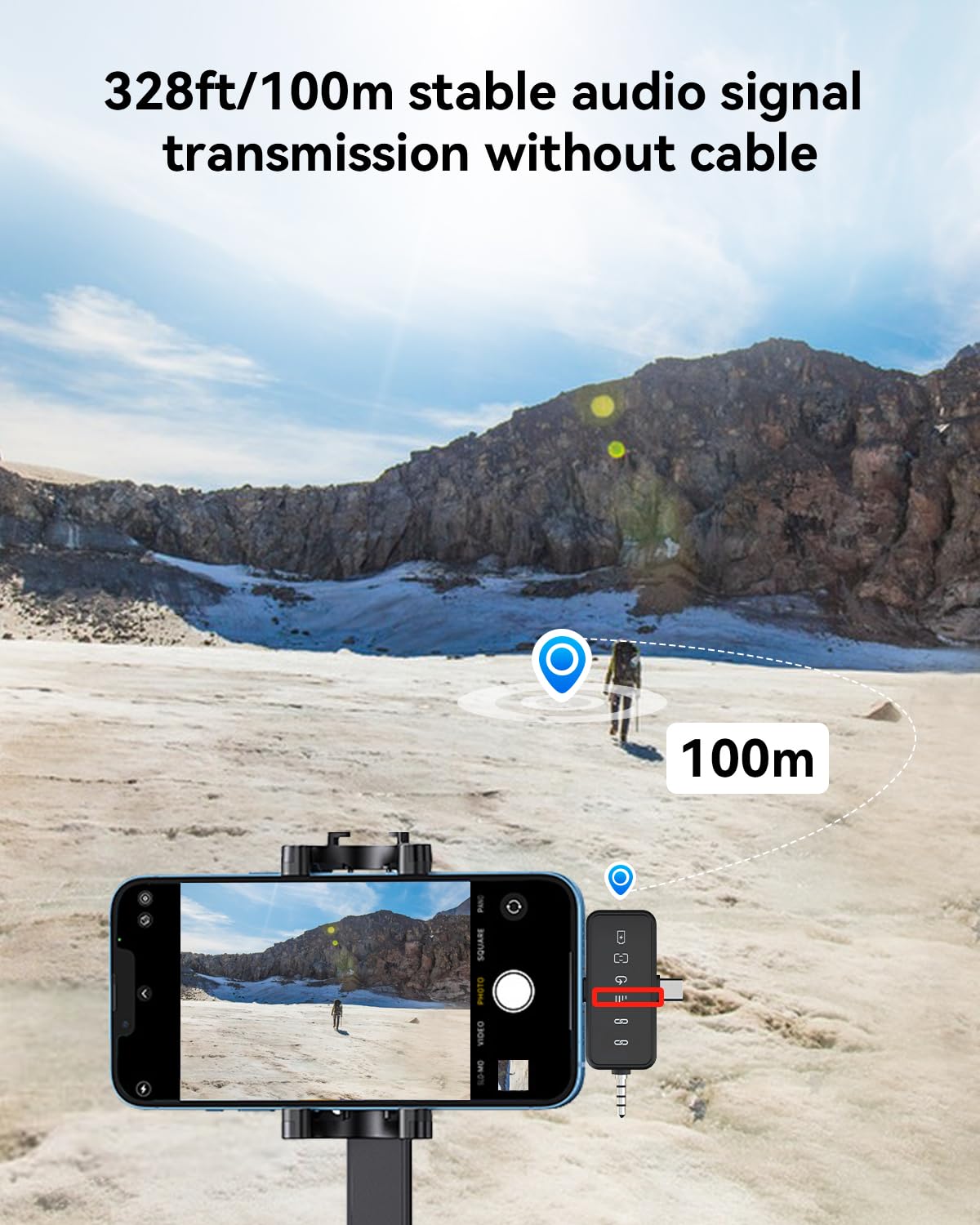 PQRQP 3 in 1 Microphone for iPhone/Android/Camera, Wireless Microphones, 328ft Transmission, 18H Battery Life, Mini Microphone for Record Interview, Vlogs, Tiktok, Bags & Cases