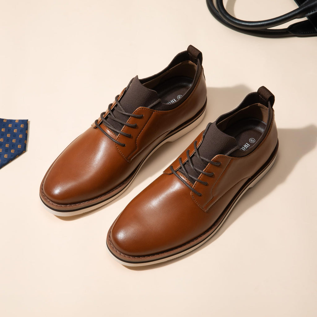 Bruno Marc Men's Lace-Up Comfortable Fashion Dress Shoes,Size 9.5,Brown,BMUMOX2508
