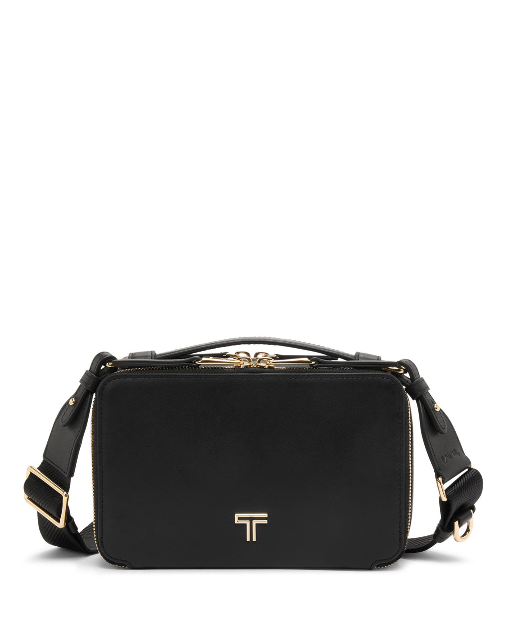 TUMI - Voyageur Myla Crossbody - Stylish Shoulder Bag with Key Leash, Card Pockets & More - Everyday Women's Purse - Black, Light Gold Hardware