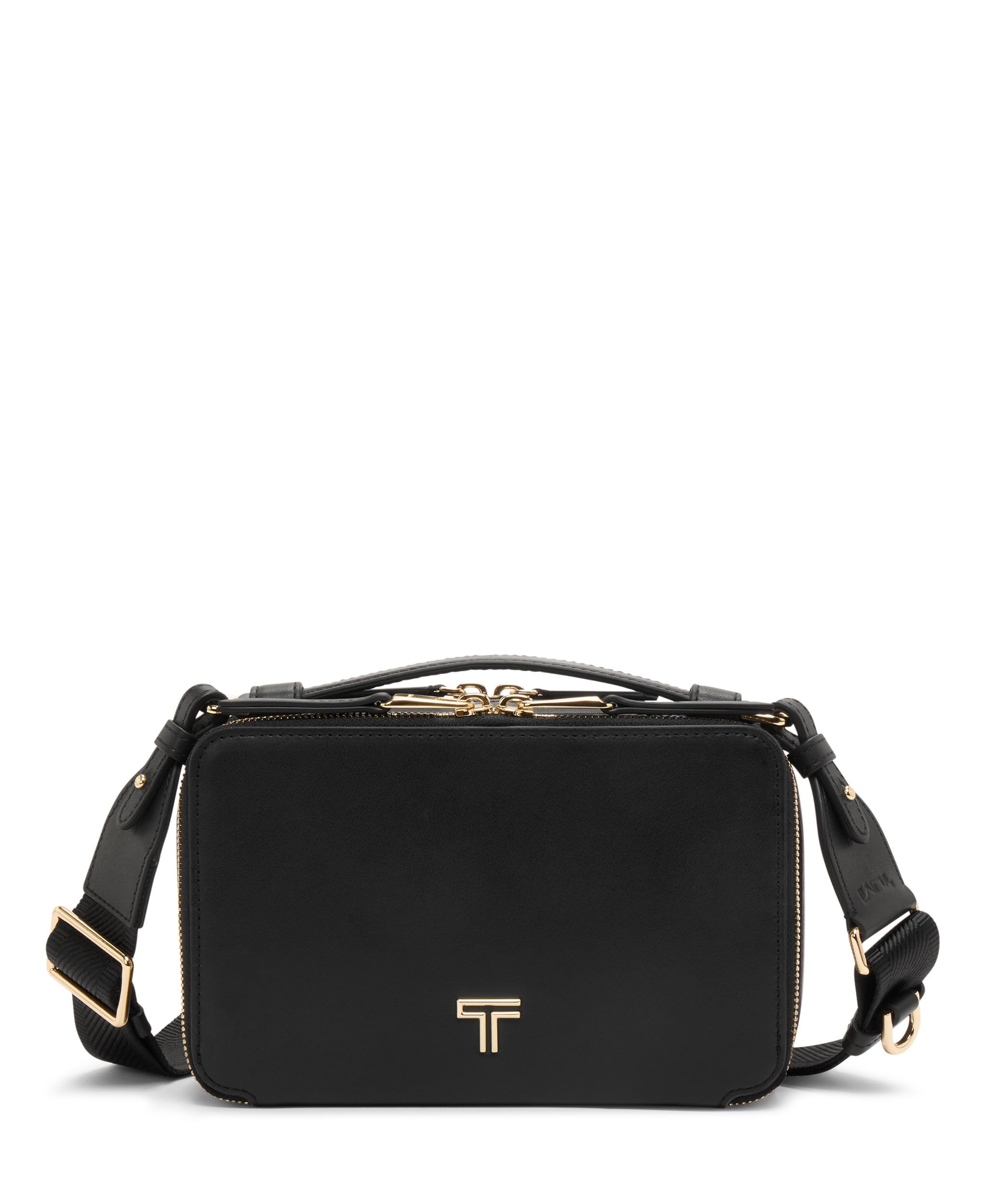 TUMI - Voyageur Myla Crossbody - Stylish Shoulder Bag with Key Leash, Card Pockets & More - Everyday Women's Purse - Black, Light Gold Hardware