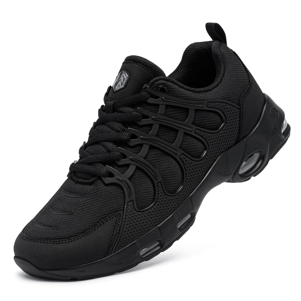 LARNMERN Non Slip Work Shoes for Men Slip Resistant Sneakers Casual Comfort Walking Mens Chef Kitchen Restaurant Breathable Wide Width，Black 10.5 Wide