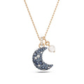 Swarovski Sublima pendant, Moon, Multicolored, Rose gold-tone Finished