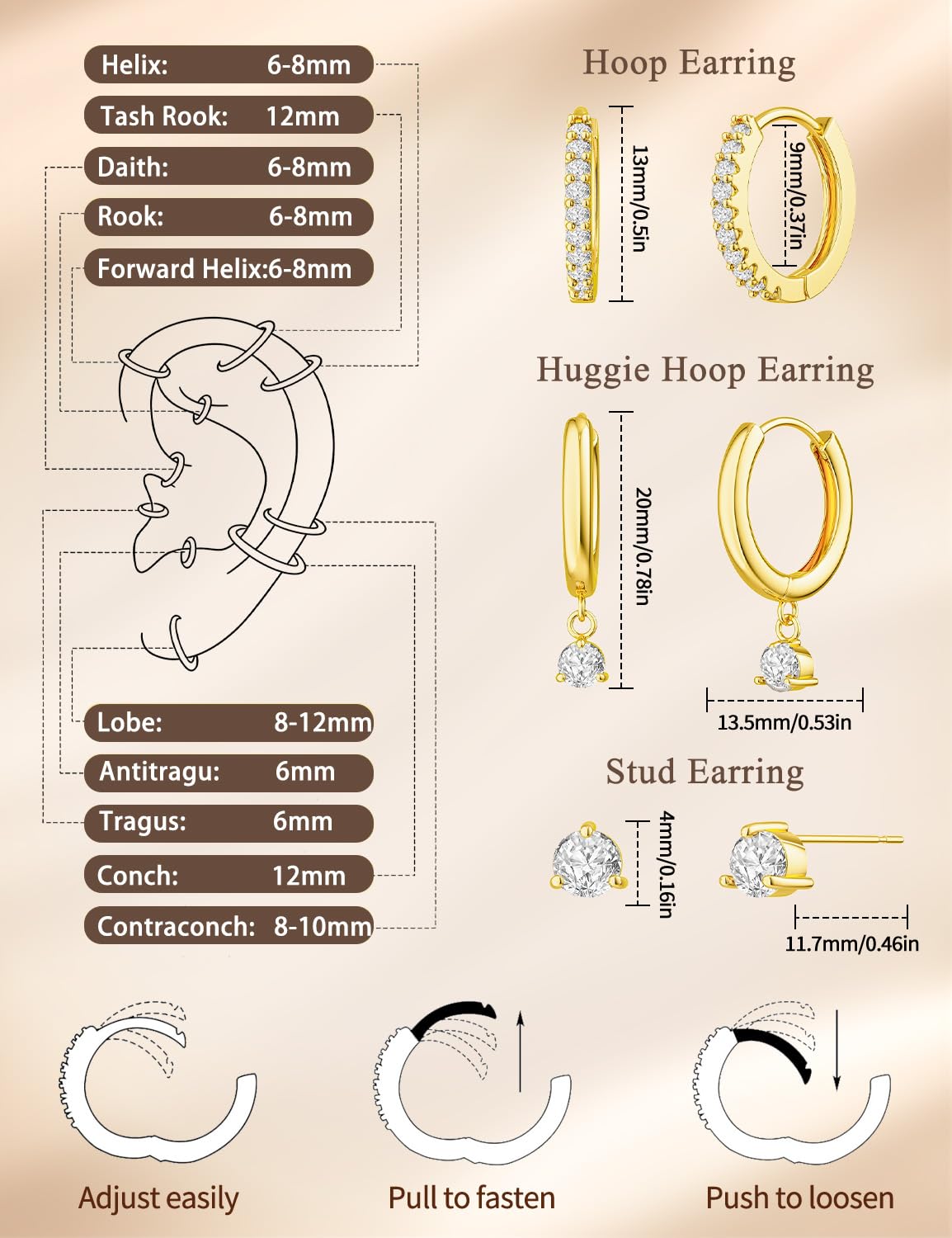 Freekiss Gold Stud Earrings for Women, Dainty Earring Set Simple Tiny 14K Gold Filled CZ Hypoallergenic Huggie Dangle Hoop Earrings Fashion Jewelry for Women Trendy Gifts