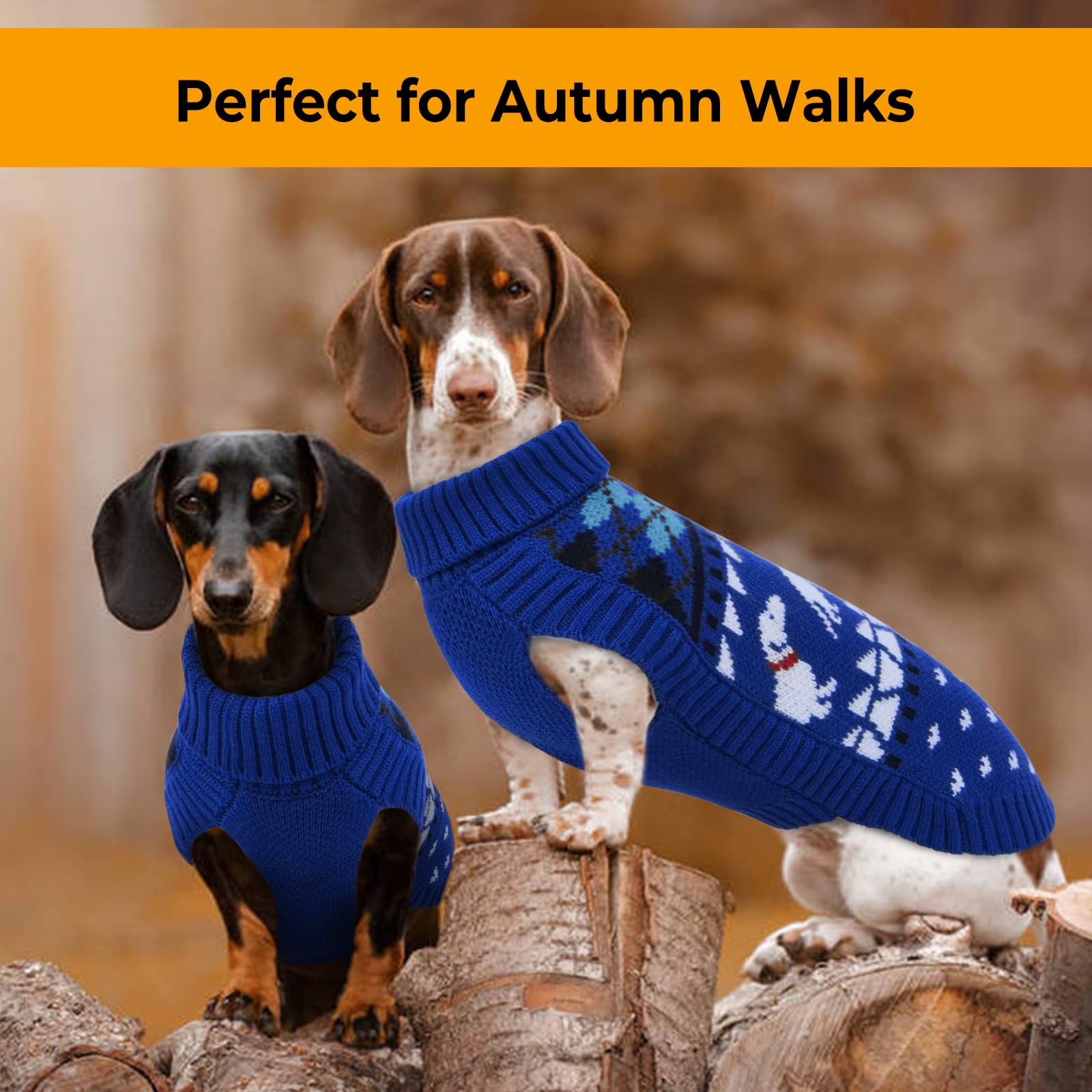 Lelepet Dachshund Sweater, Turtleneck Dog Sweaters for Small Dogs, Warm Pullover Knitted Pet Coat, Cold Weather Dachshund Clothes, Fall/Winter Cozy Outfit (XS-XL)