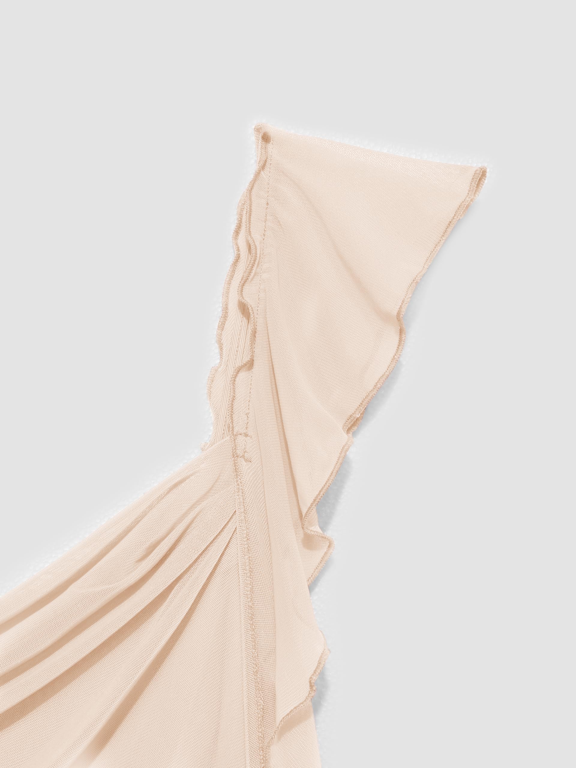 CIDER Formal Dresses for Women Wedding Guest Dresses Summer Maxi Dress Sleeveless Mesh Ruffle Cocktail Dress Elegant Outfits Beige