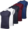 Real Essentials 3 & 5 Pack:Men's Dry Fit Workout Running Tank Top Gym Sleeveless Muscle Athletic Shirt, Standard, XX-Large, Regular Size - Set G