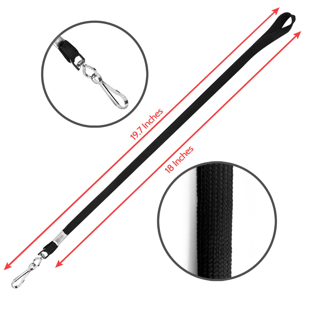 Corpafly 100-Pack Black Lanyards for ID Badges with Swivel J-Hooks - Versatile Neck Lanyard for Keys, Card Holders, Whistles, and More - Ideal for Offices, Teachers, Kids, and Cruise Ship Cards