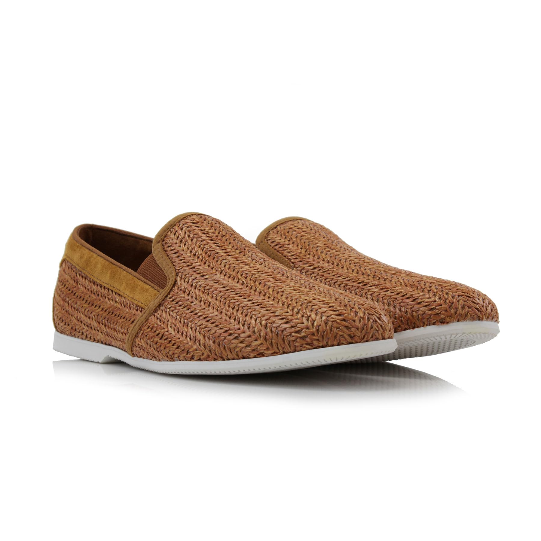 Ferro Aldo Men's Jiro Woven Slip-On Loafers | Lightweight Casual Espadrille Style Sneaker | MFA19676 | in Tatami Brown, Size 9
