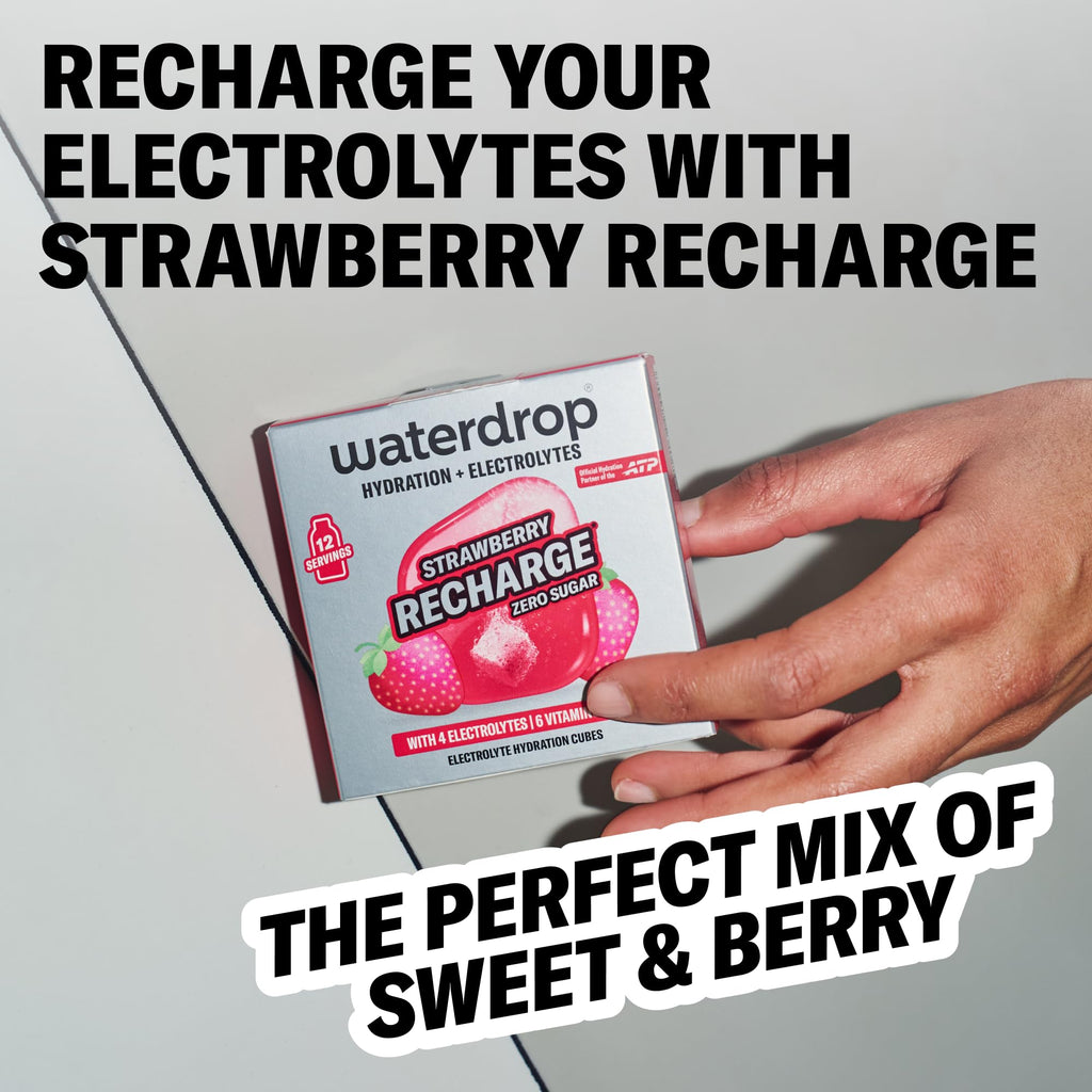 Waterdrop Microlyte Strawberry 2 Pack – Sugar-Free Electrolytes for Fitness & Hydration – 24 Drops with Magnesium, Calcium, Sodium + Zinc – Electrolyte Water Flavoring in Strawberry