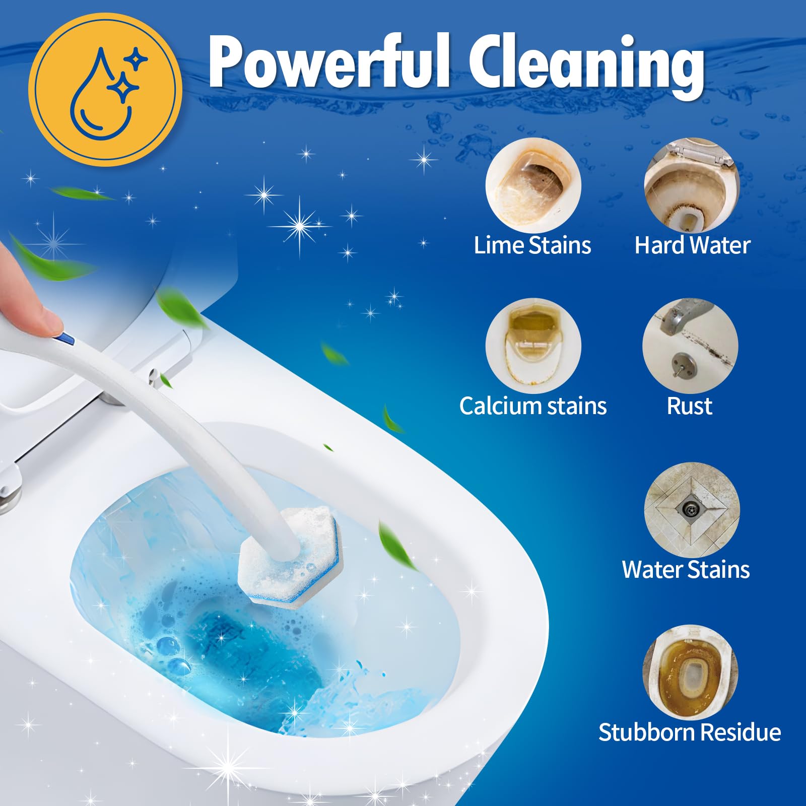 Swilsweep 100 Count Toilet Bowl Wand Refills, Disposable Toilet Cleaner Refills, Disposable Wand Heads Compatible with Clorox and the Most Toilet Brushes