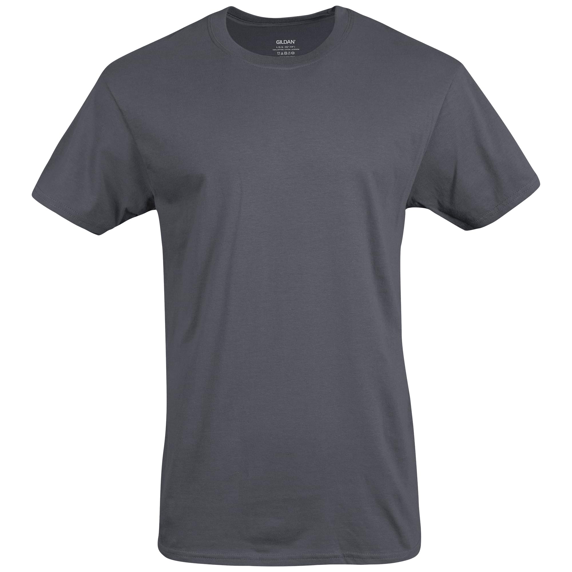 Gildan Men's Crew T-Shirts, Multipack, Style G1100, Navy/Charcoal/Cardinal Red (5-Pack), Large