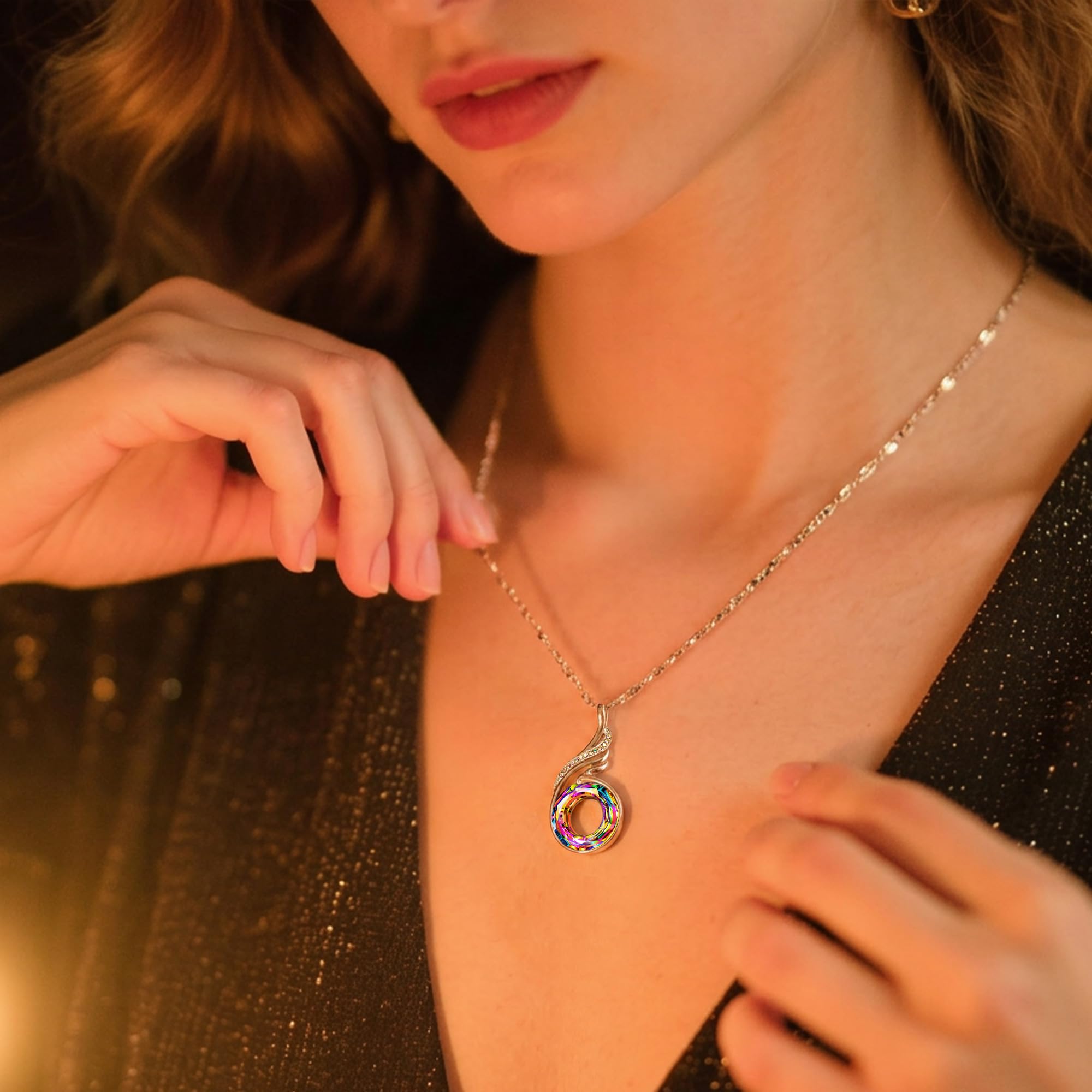 Kate Lynn Phoenix Necklace for Women Jewelry for Women Crystal Pendant Necklace Birthday Gifts for Women Unique Necklaces for Ladies Friends