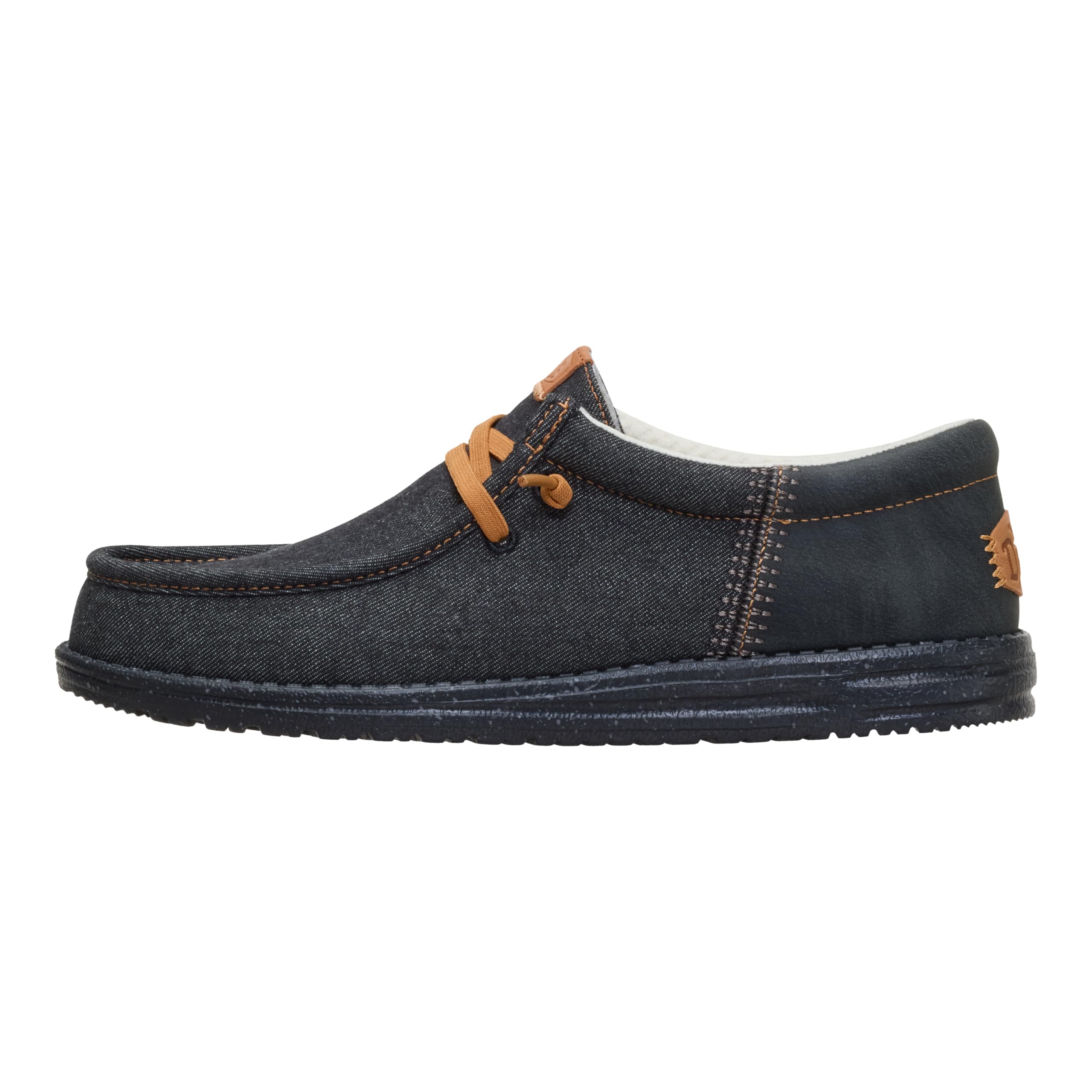 HEYDUDE Wally Funk Denim Black 11, Men’s Shoes, Slip-on Loafers, Comfortable & Light-Weight