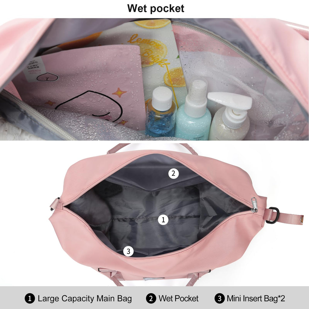 Travel Duffel Bag,Overnight Weekender Bags for Women with Wet Pocket