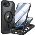 Miracase Magnetic for iPhone 16e Case Full-Body Phone with Built-in Glass Screen Protector, [Compatible with MagSafe] Military Drop Proof 16 E Cover Bumper 6.1 inch, Black