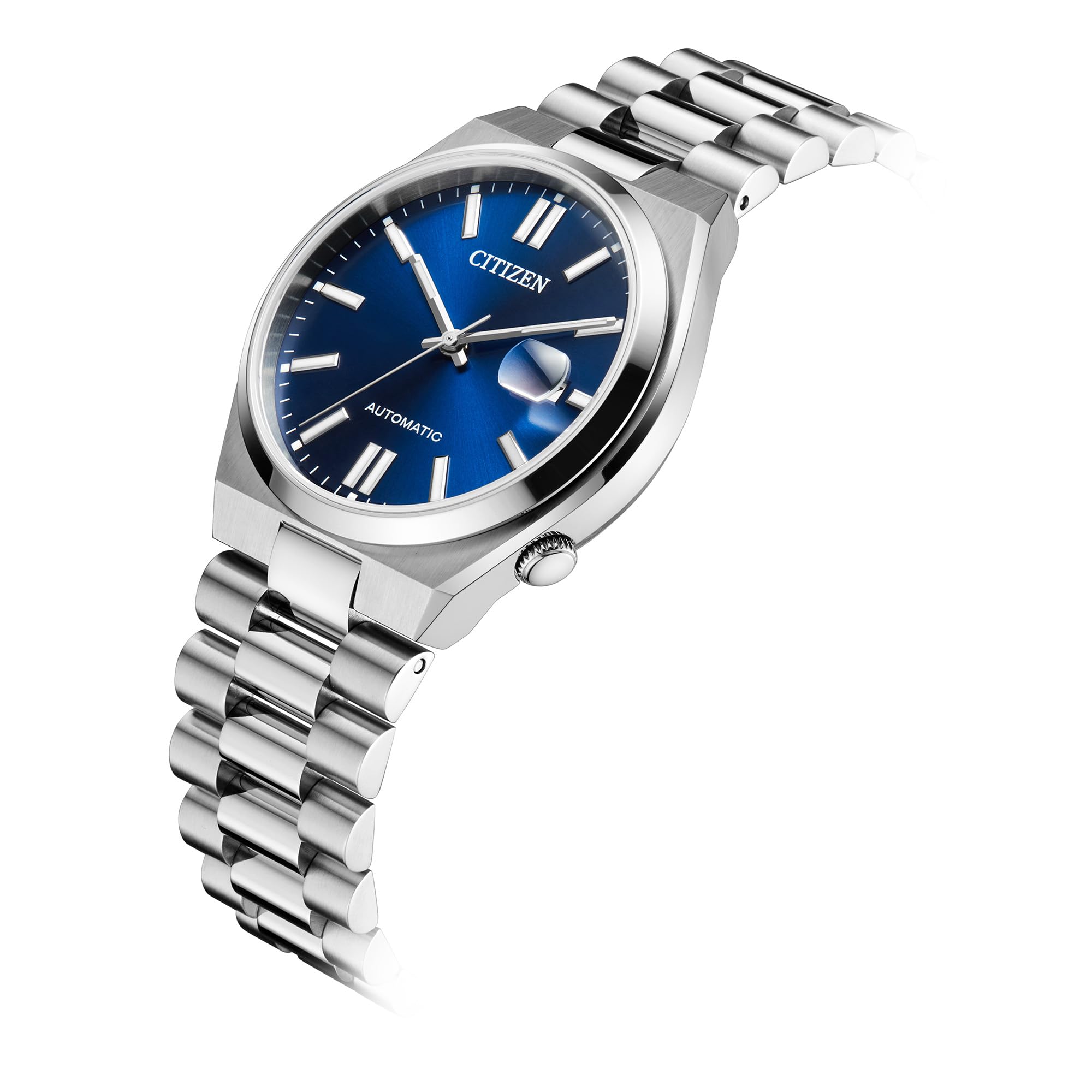 Citizen Men's Automatic Tsuyosa Sport Luxury Watch, Silver-Tone Stainless Steel, Blue Dial, 3 Hand with Date, 42 Hour Power Reserve (Model:NJ0150-56L)