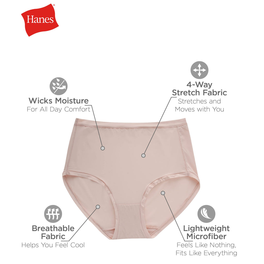 Hanes Women's Comfort Flex Fit Microfiber Brief Panty (Pack of 6)