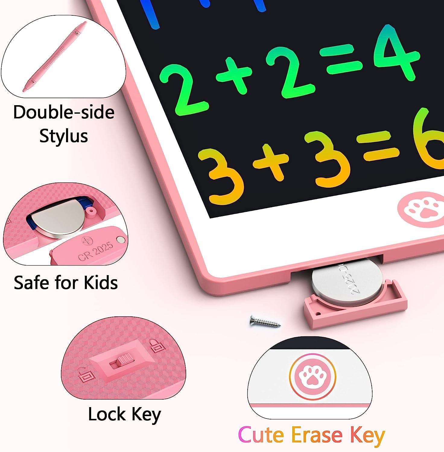 Hockvill LCD Writing Tablet for Kids 8.8 Inch, Toys for Girls Boys Drawing Pad for 3 4 5 6 7 Year Old Kids Toys, Children Gift Easter Basket Stuffer for Kids Toddler Doodle Board Travel Essentials
