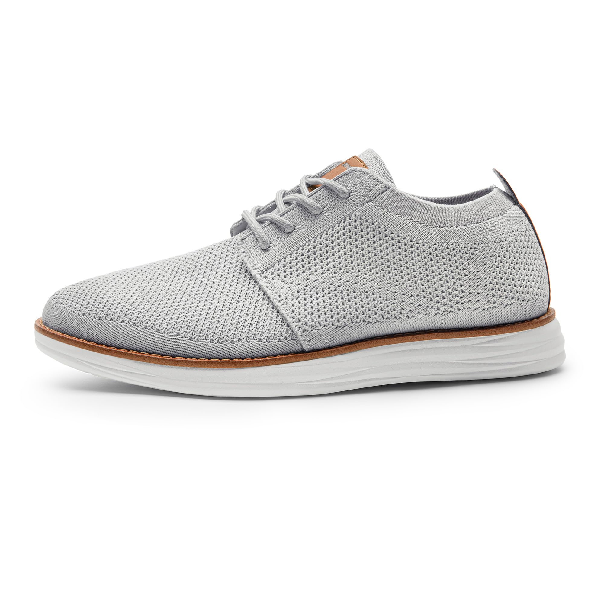 Bruno Marc Men's KnitFlex Breeze Mesh Oxford Sneakers - Breathable Business Casual Shoes Lightweight & Comfortable Walking Shoes for Men, Size 12,Grey,GRAND-01