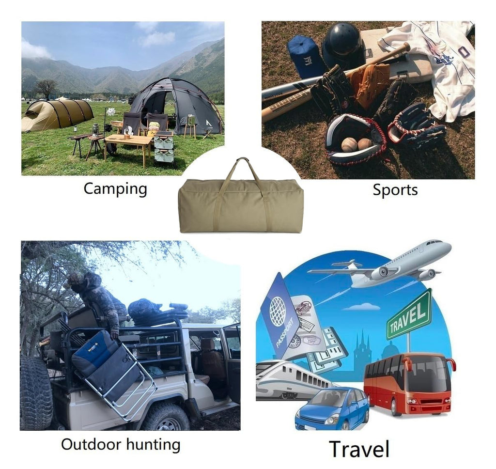 DoYiKe Extra Large Canvas Travel Duffle Bag Heavy Duty, Sports Travel Military Camping Tent Storage