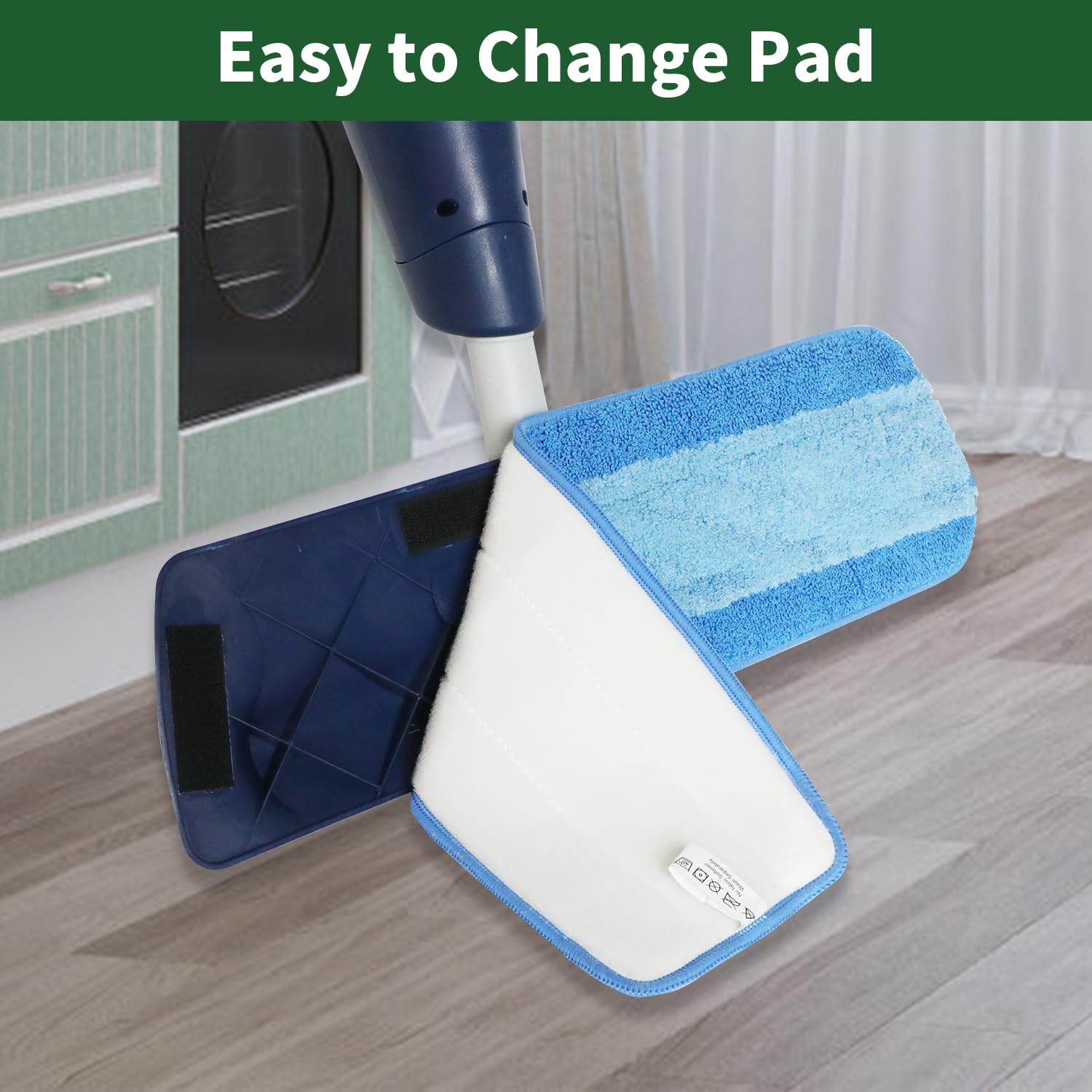 Vowanop 4 Pack Microfiber Cleaning Pads Compatible with Bona Mop, Reusable Microfiber Mop Pads for 18 Inch Mop, Hardwood Floor Replacement Cleaning Mop Pads, Machine Washes