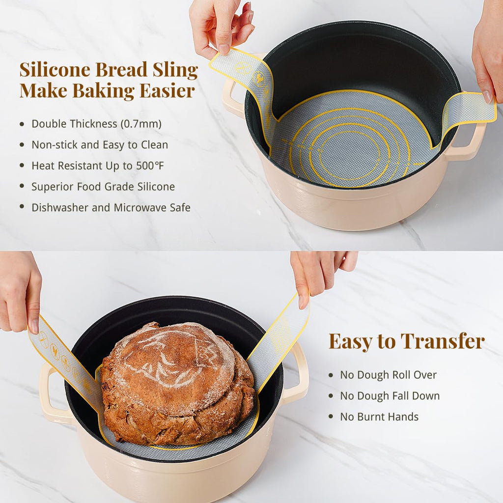 BAVIFY Sourdough Starter Kit, 9" Round & 10" Oval Banneton Bread Proofing Baskets Set, Sourdough Bread Baking Supplies Making Tools with Dough Scraper, Whisk, Bread Lame, Silicone Sling, Recipe