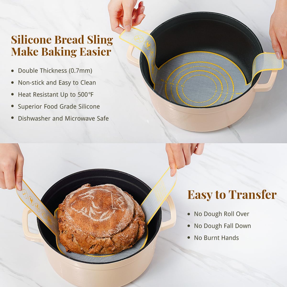 BAVIFY Sourdough Starter Kit, 9" Round & 10" Oval Banneton Bread Proofing Baskets Set, Sourdough Bread Baking Supplies Making Tools with Dough Scraper, Whisk, Bread Lame, Silicone Sling, Recipe