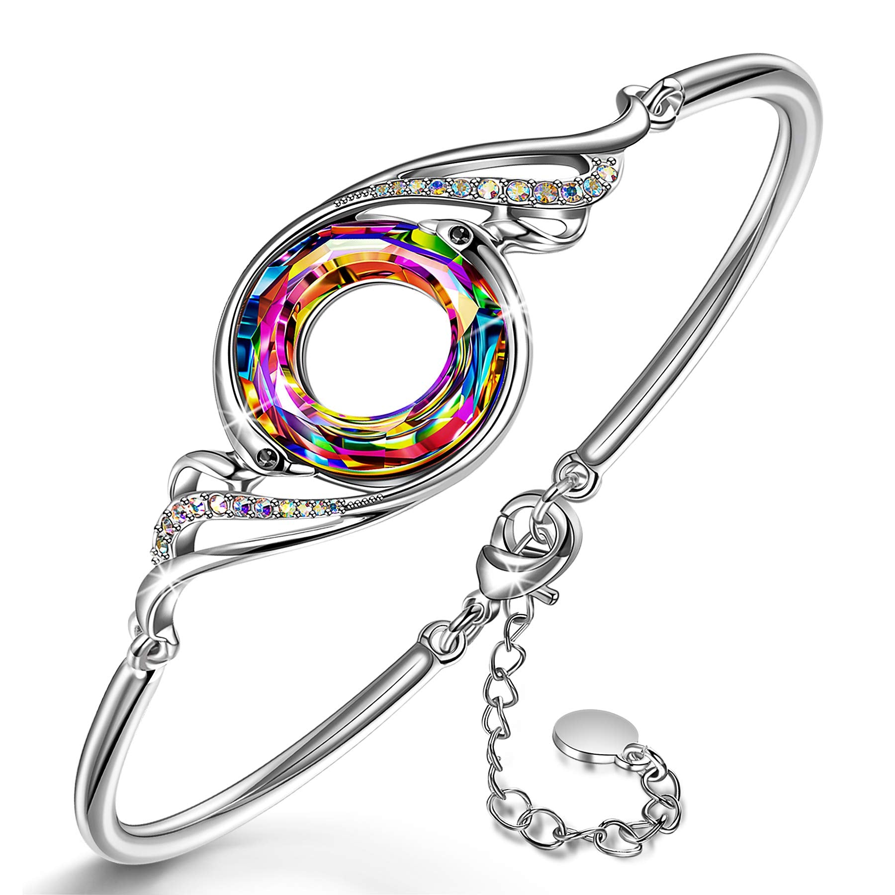 Kate Lynn Phoenix Bangle Bracelets for Women, Birthday Gifts for Women Christmas Mothers Day Gifts for Mom Wife Daughter, Crystal Bracelet Jewelry Lady Gift