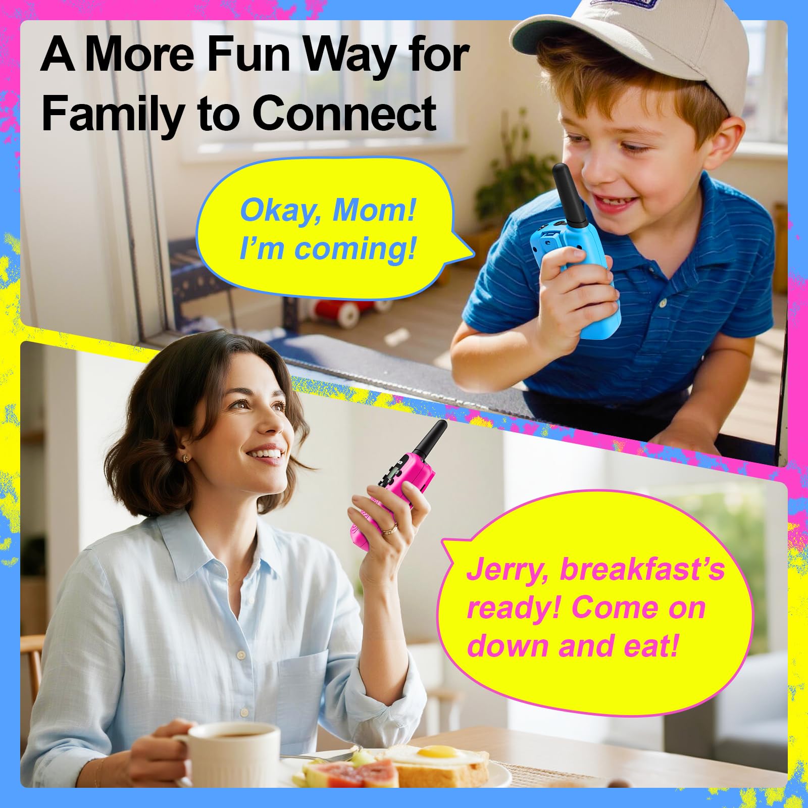 Walkie Talkies for Kids Toys Valentines Day Gifts for Kid Boys Girls 4-6, 3 Miles Range Walkie Talkie to Camping, Outdoor, 4 Year Old Girl Birthday Gifts for 3 4 5 6 7 8 9 Year Old Boy Girl Gifts