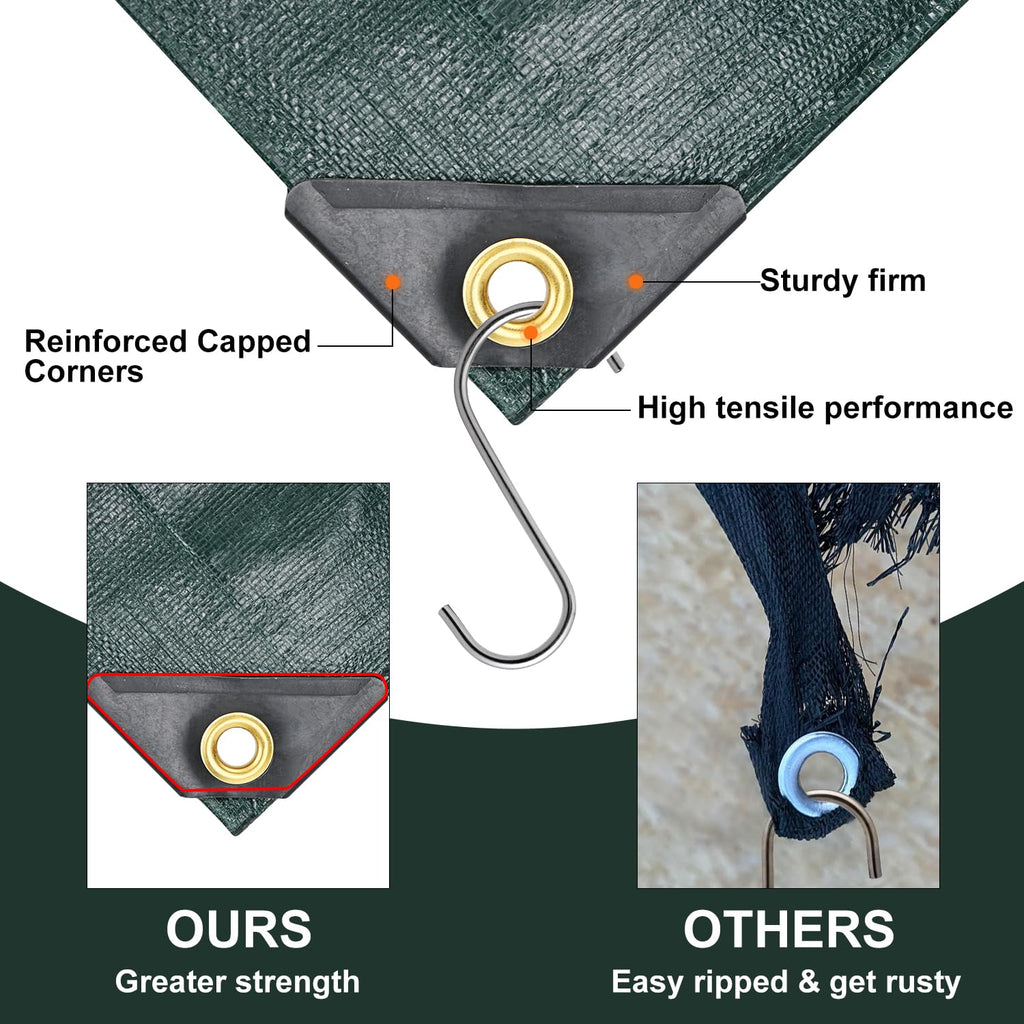 Patiobay Tarp 12x16 Feet, 20 Mil Large Waterproof Tarps Heavy Duty with Brass Grommets, Thick Plastic Tarp, UV Resistant Tear&Fade Resistant, Reinforced Edges for Outdoor Pool Car Camp Tent