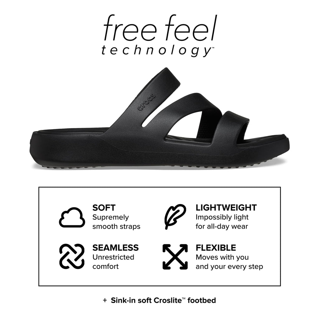 Crocs Women's Getaway Strappy Blk Sandal, BLACK, 5 UK (W7)