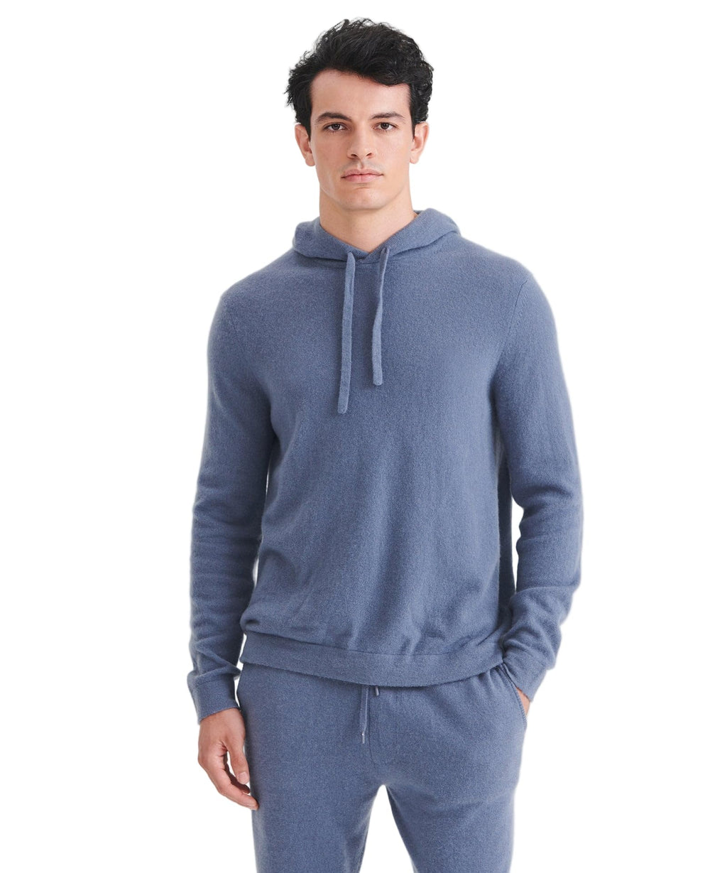 NAADAM Mens The Off-Duty Cashmere Hoodie Slate Blue