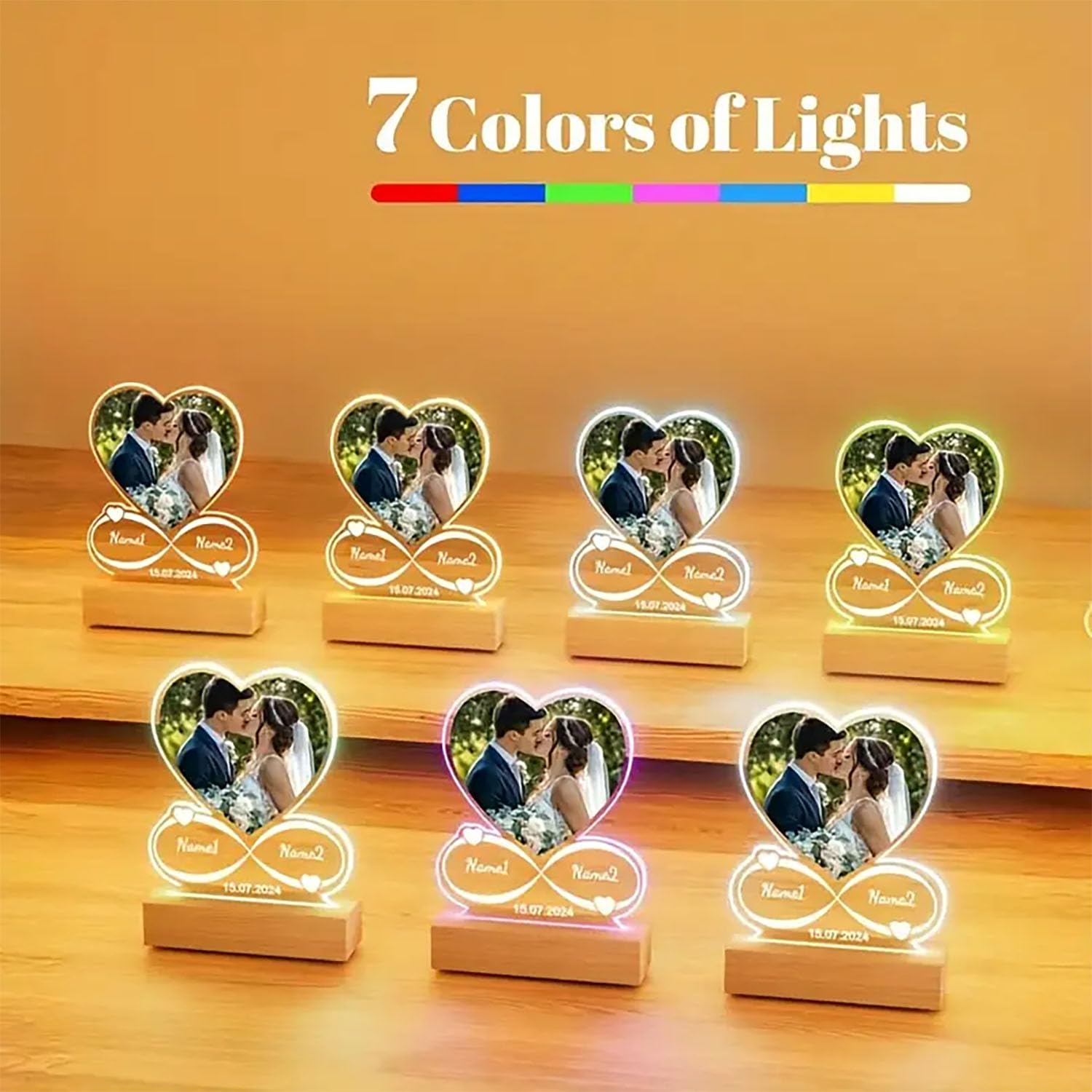 Custom Music Frame with Picture,Personalized Photo Frame with Sensor Night Light & Music Player,Personalized Anniversary/Wedding/Valentine's Gift for Couples Women Men Her Him Mom Family