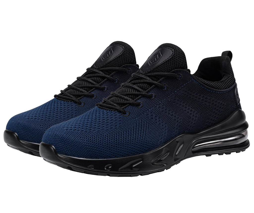 LARNMERN Men Non Slip Work Sneakers Water Resistant Food Service Zapatos Trabajo Antideslizantes Walking Shoes Waterproof Shoes Slip-on, Beacon Blue 8