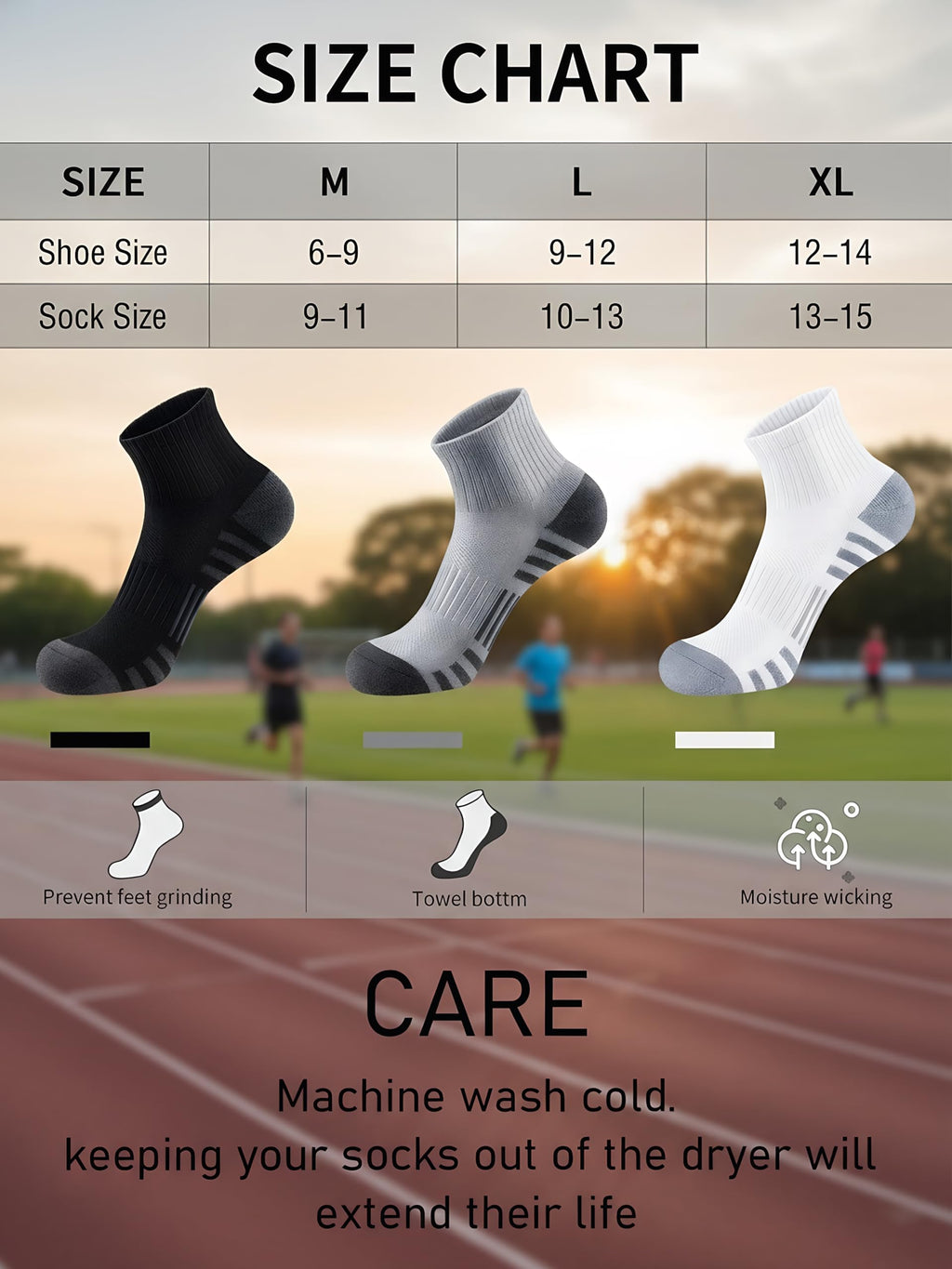 Airacker Athletic Quarter Socks with Cushion Running Ankle Socks for Men Women 6 Pairs
