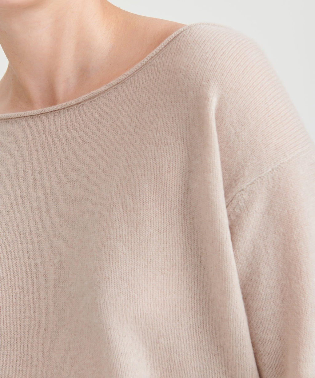 NAADAM Cashmere Boatneck Sweater, Shell, M