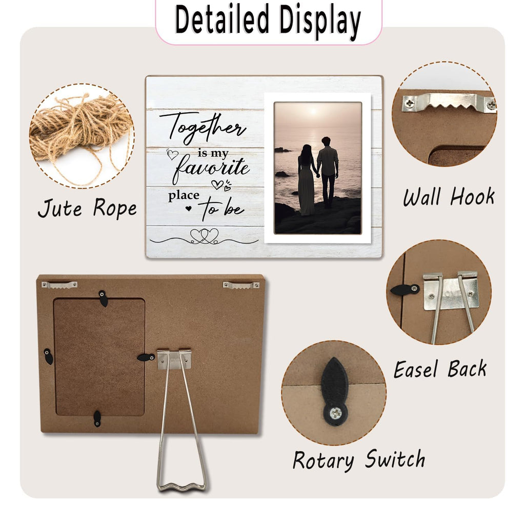 Couple Picture Frames, Love Picture Frames, Engagement Photo Frame, Marriage License Frame, Wedding Picture Frame for Couples, Together is My Favorite Place to Be, Unique Gifts for Valentine's Day 4 x 6Inch Photo