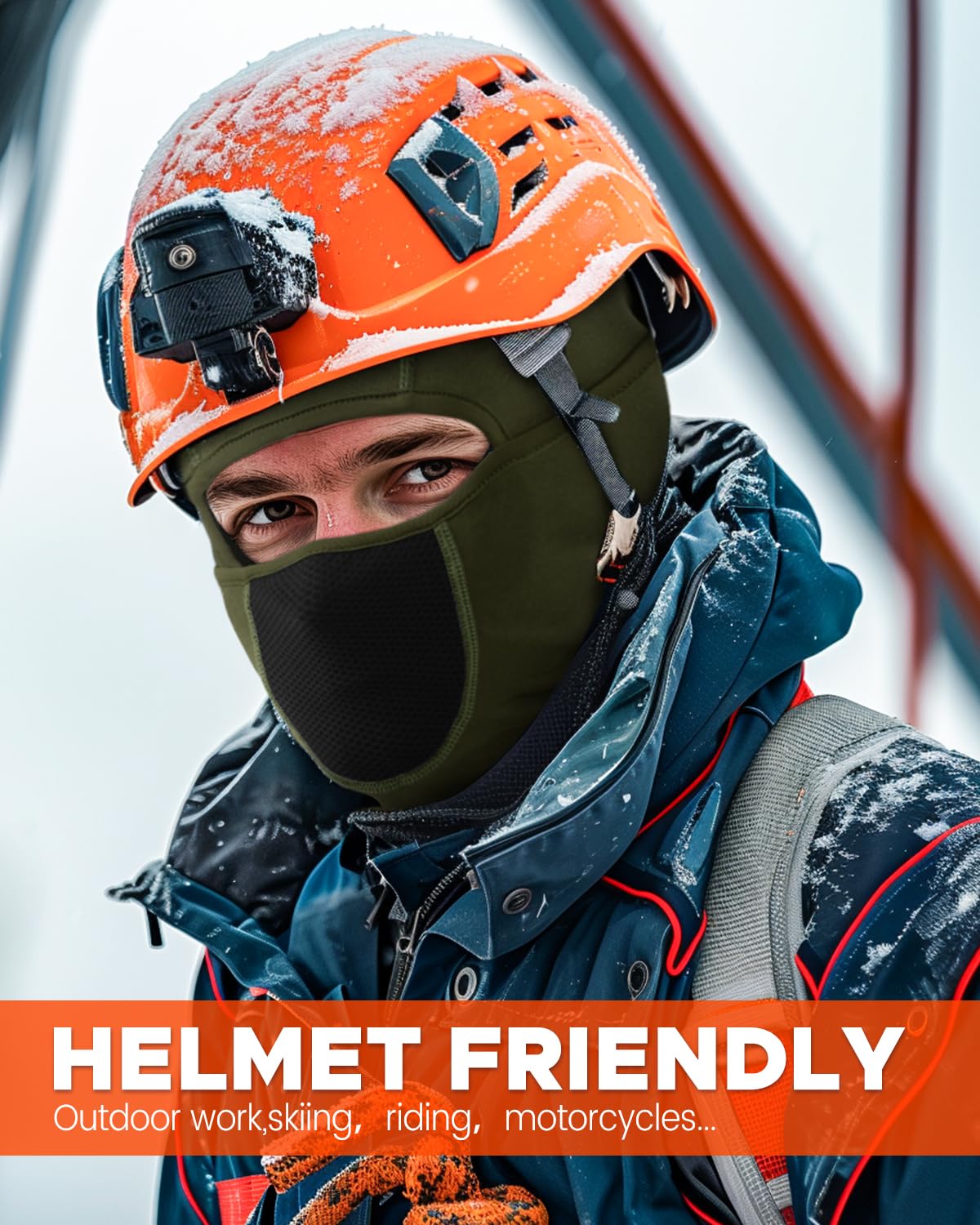 Balaclava Face Ski Mask with Movable Deisgn for Men Women-Fleece Winter Face Covering for Cold Weather Skiing Outdoor Work Black