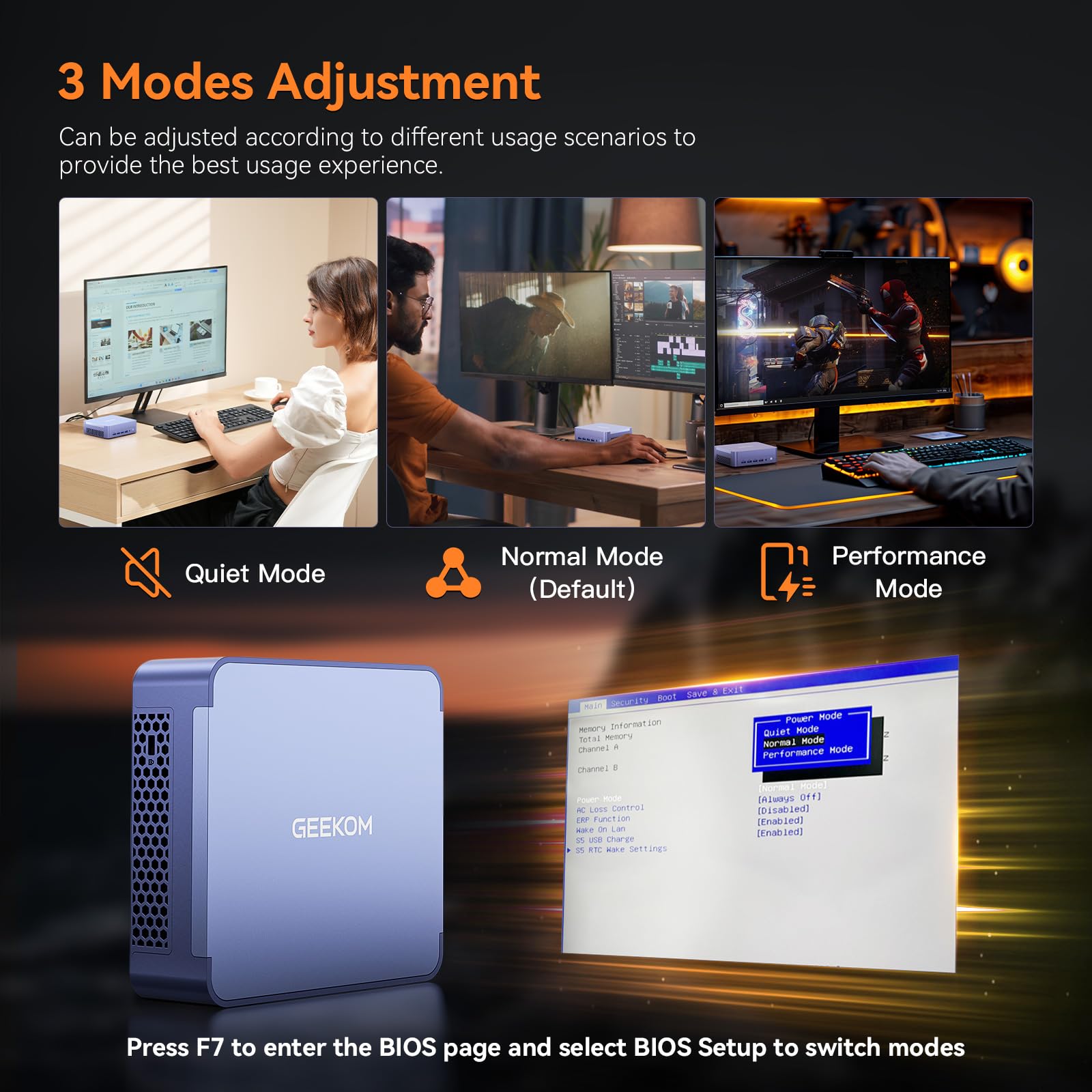 GEEKOM AX8 Max Mini PC with AMD Ryzen 7 8745HS Dual 2.5GbE Lan Port| 32GB DDR5(Upgradable),1TB NVMe SSD(Expandable)| Radeon 780M,USB4.0(40Gbps),Quad Display| Windows 11 Pro Gaming,Office,Video Editing