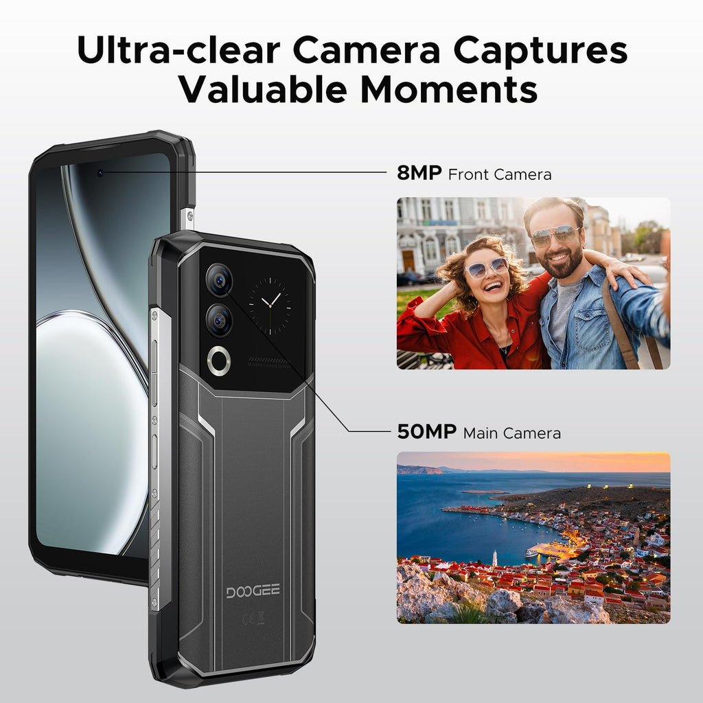 DOOGEE Blade 20 Ultra Rugged Phone Unlocked,32GB+512GB,10300mAh Large Battery Rugged Smartphone with 1.54"IPS Rear Display,6.6"HD+90Hz Android 14,50MP+8MP,IP68/IP69K Waterproof Phones,Face ID/NFC/OTG