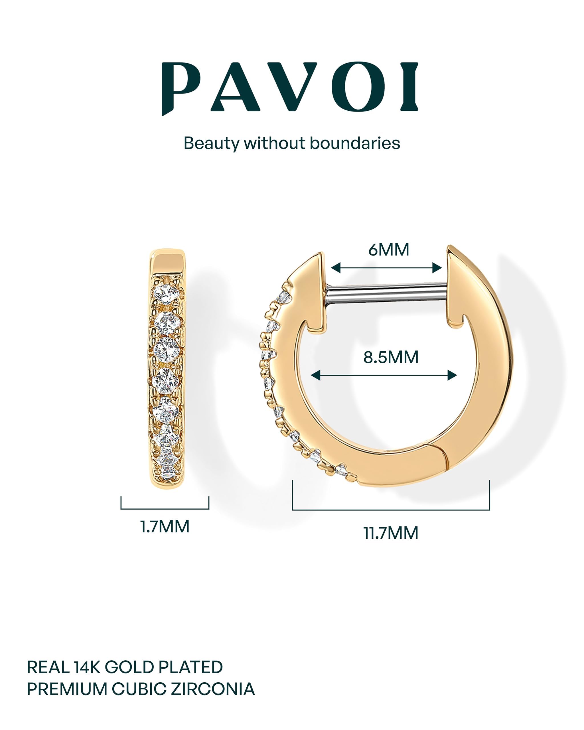 PAVOI Womens 14K Yellow Gold-Plated-Base Cubic Zirconia Cuff Earring
