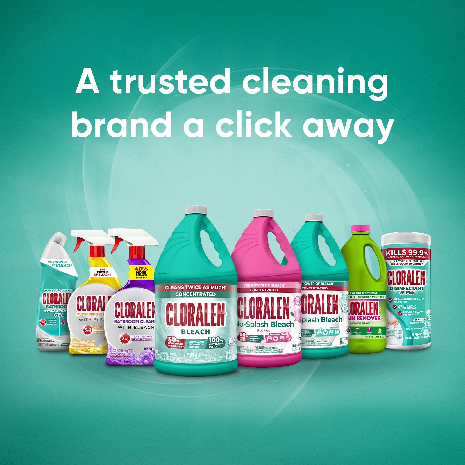 Cloralen Household Cleaning Liquid Bleach - 32.12 fl oz - 3-in-1 Multipurpose Cleaner for Laundry, Bathroom & Kitchen - Deodorizes, Whitens & Deep Cleans