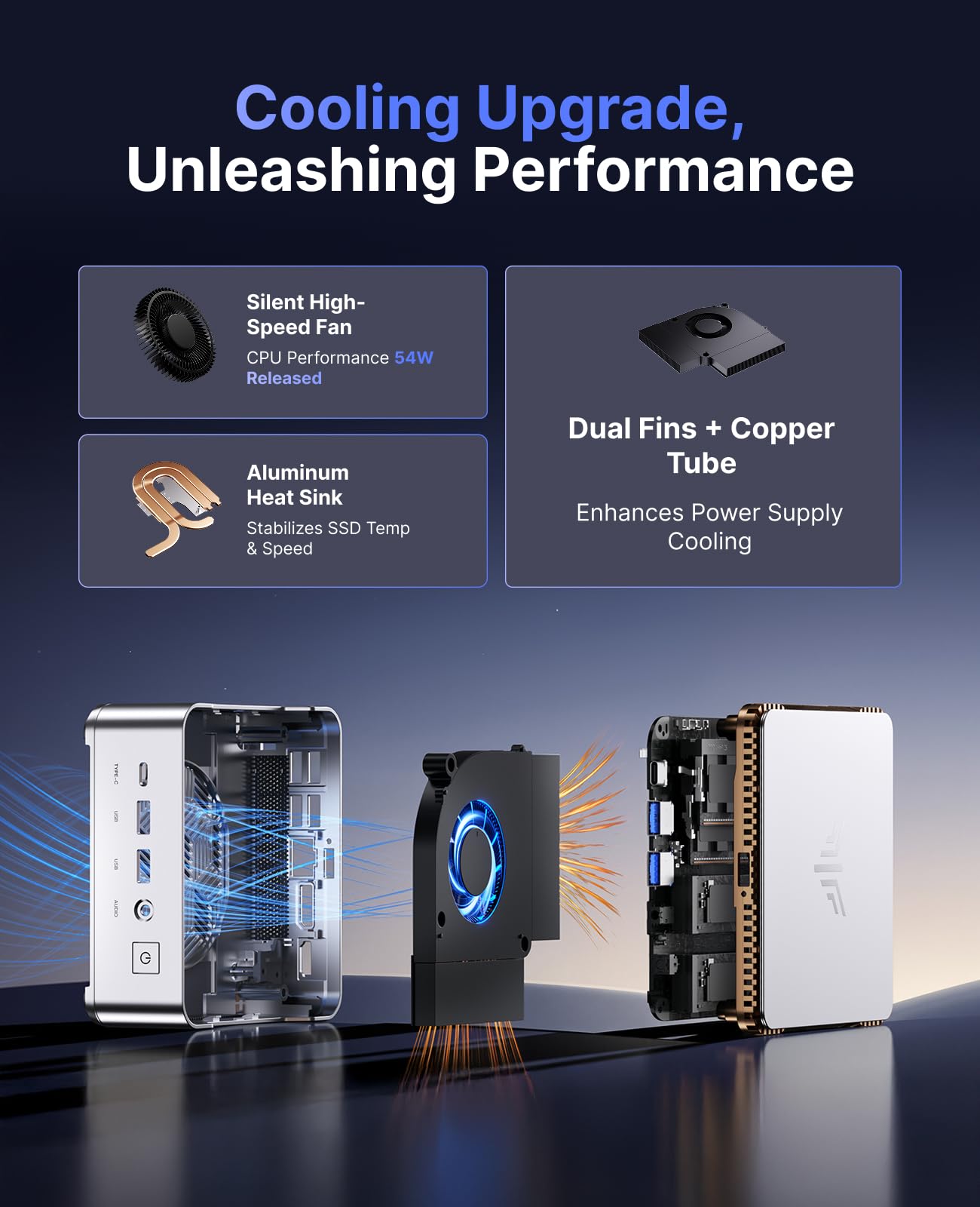 KAMRUI Hyper H2 Mini Gaming PC, Intel Core 14450HX Mini Computers (10C/16T, 4.8GHz), 32GB RAM 1TB PCle4.0 SSD Micro Desktop PC, Triple 4K Display, USB Type-C, WiFi6, BT5.2, Business Office Home