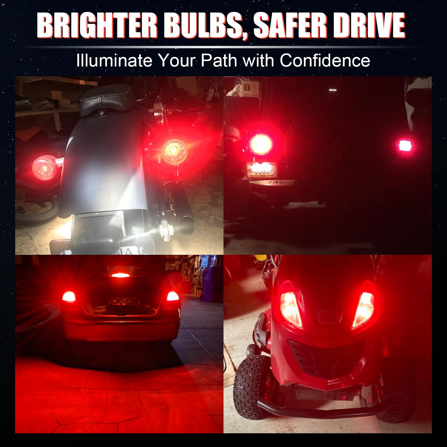 iBrightstar 7443 LED Bulb Red, 7440 LED Brake Light Bulbs Super Bright for Rear Brake Lights and Tail Lights, 2 Pack