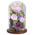 lovenfold Flowers for Delivery Preserved Flowers Rose in Glass Dome,Lilac Rose Forever Flowers Birthday Gifts for Women Mom Grandma Friend Gifts for Her,Home Decor