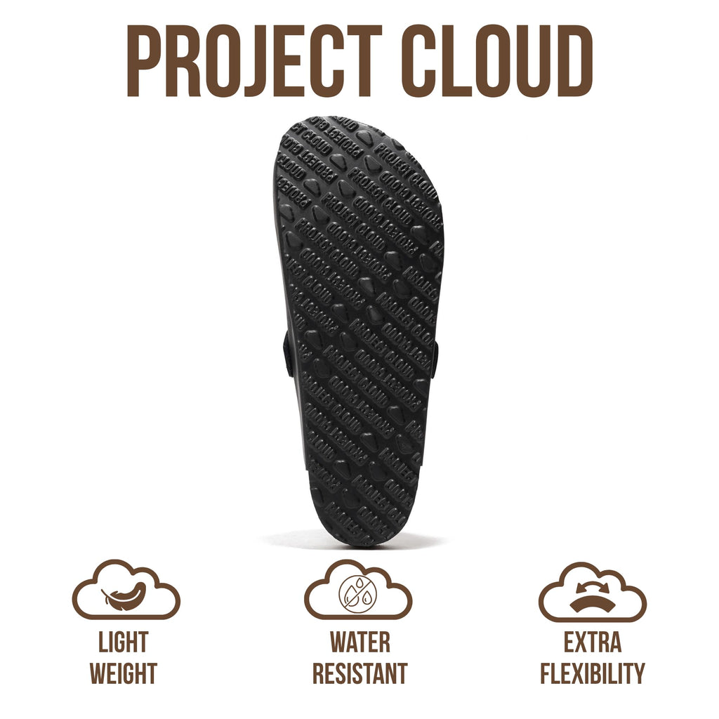 Project Cloud Mens Clogs - 100% Full Grain Genuine Leather Clogs for Men with Memory Foam Insole and Arch Support Natural Cork Footbed - Non Slip Mules Mens Slippers (Brooklyn, BLK, 11)