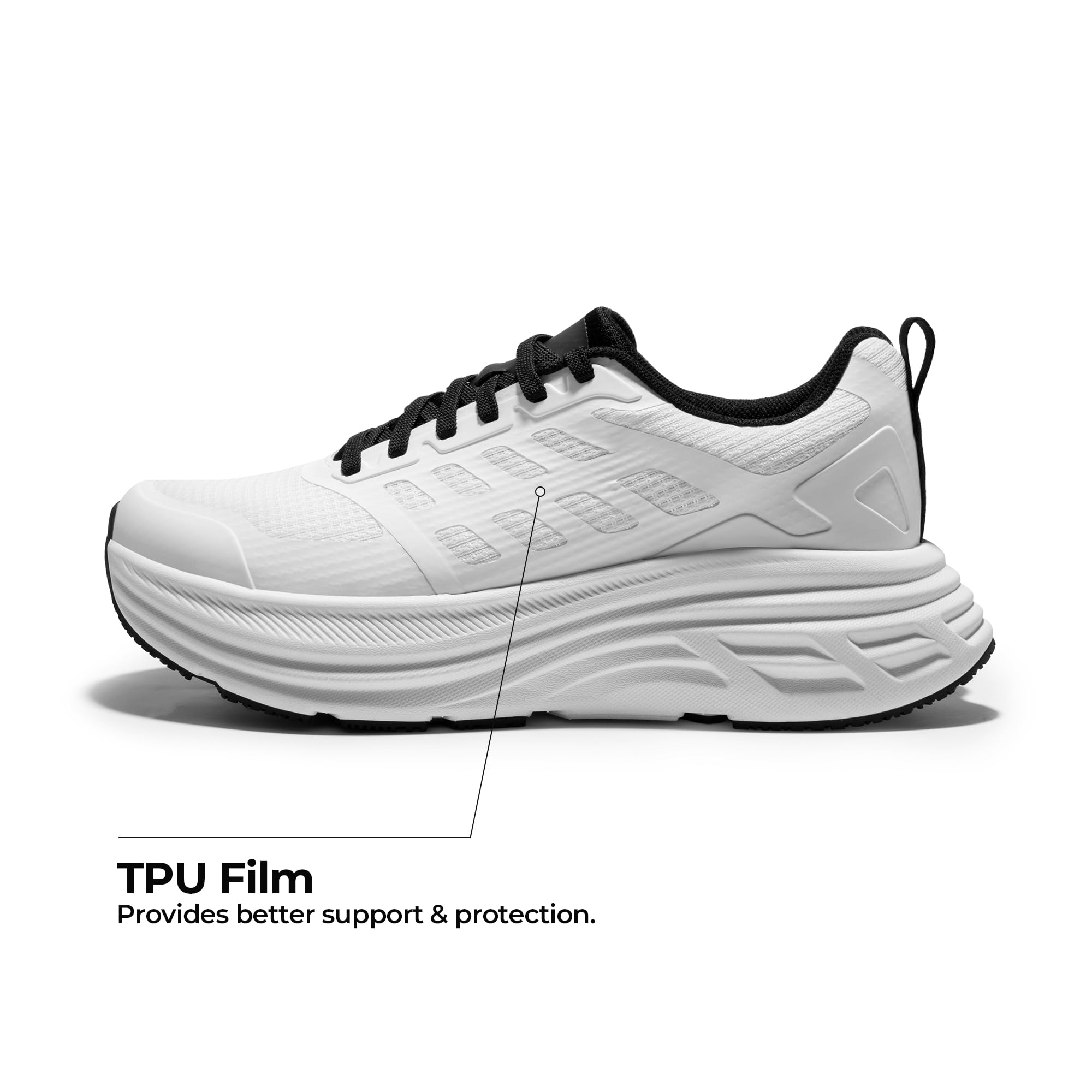 NORTIV 8 Women's Walking Shoes Cushion Running Tennis Shoes ActiveFloat Non-Slip Comfortable Breathable Workout Gym Sports Athletic Fashion Sneakers,Size 7,White,SNWS245W