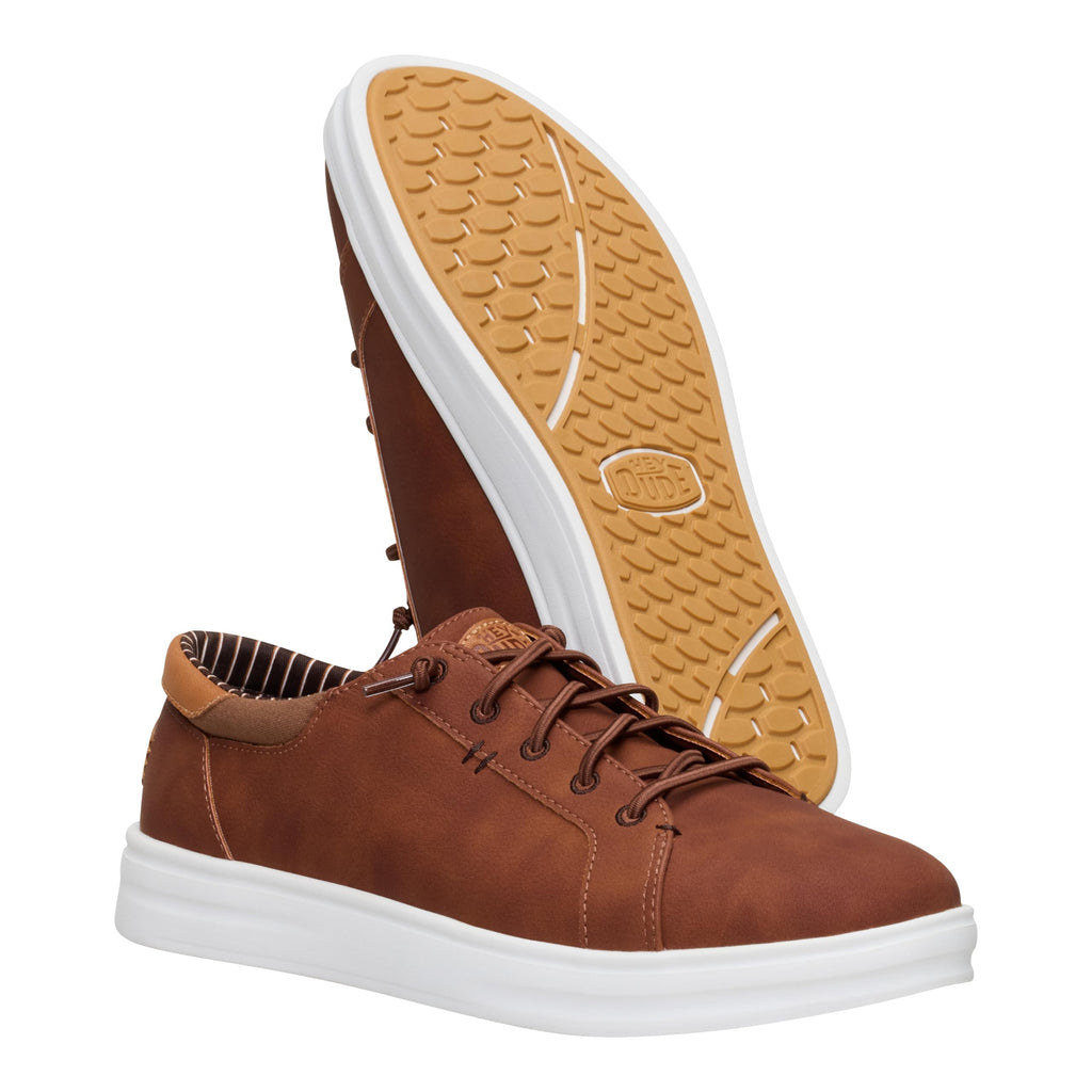HEYDUDE Paul Pro Classic Cognac Size 8, Men's Shoes, Casual Sneakers, Comfortable & Light-Weight