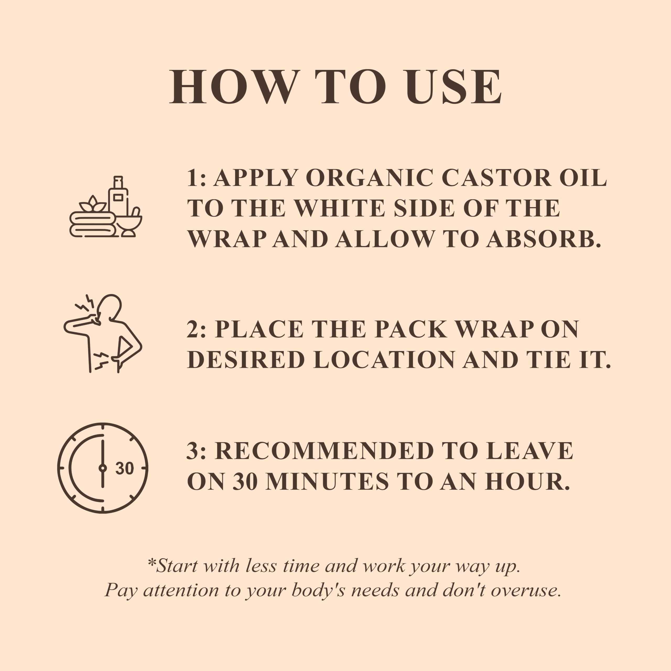 Handcraft Blends Castor Oil Pack Wrap | Organic Castor Oil 16 oz | Reusable Wraps | Durable Comfortable Pack Wraps | Adjustable Elastic Straps | Neck and Stomach